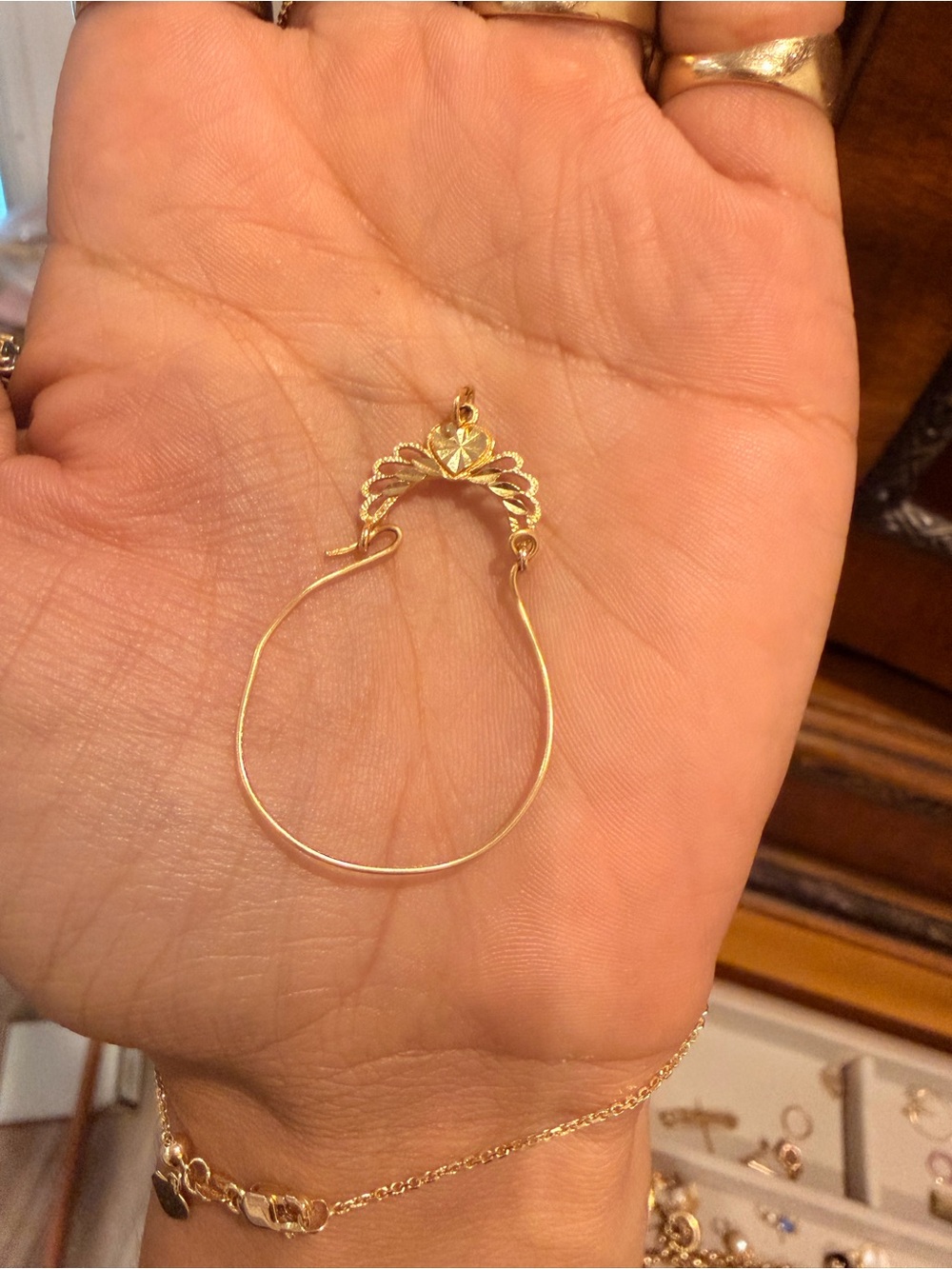 18k gold Charm Holder Pendant